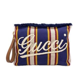 GUCCI Blue Canvas Pouch